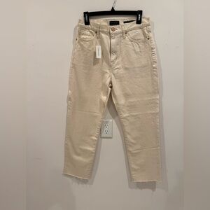 Banana Republic Off-White High-Rise Straight Jeans